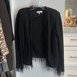 IRO Black Textured Fringe Cardigan
